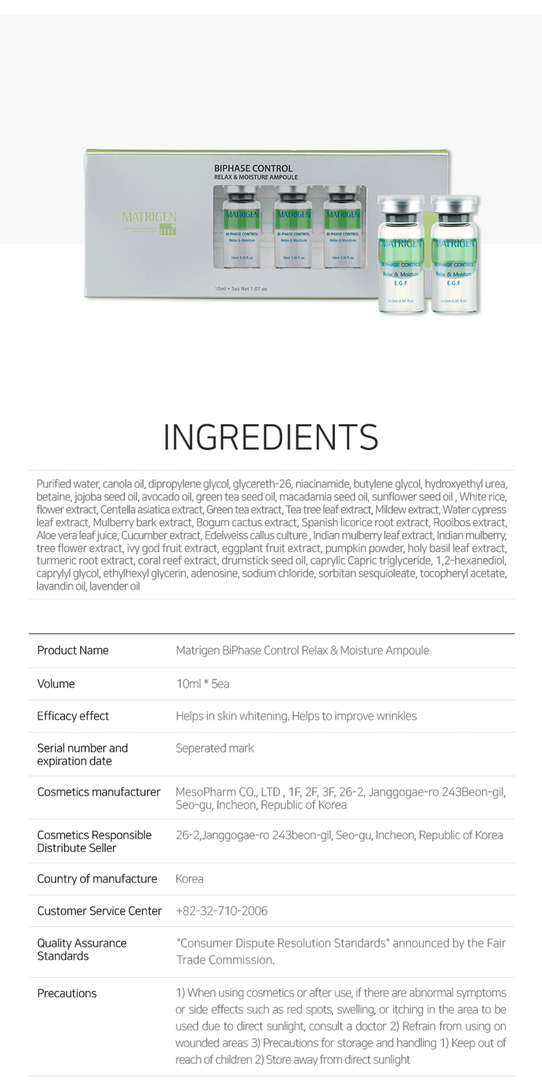 Matrigen Bi Phase Relax & Moisture Ampoule
