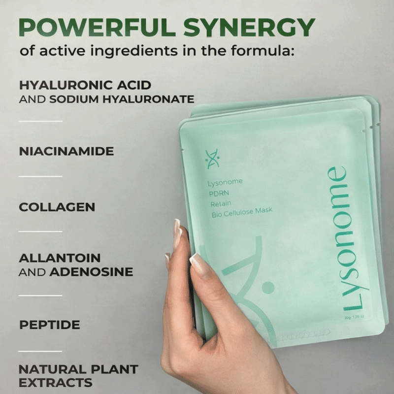 Lysonome PDRN Retain Bio-Cellulose Mask (Box Of 5 Sheets)